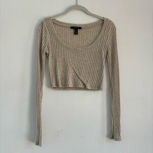 SET OF TWO - forever 21 long sleeve ribbed crop tops